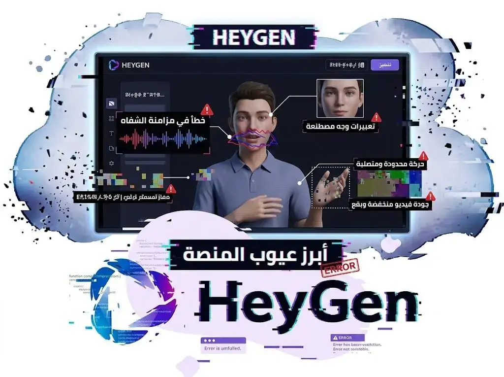 ابرز عيوب منصة HEYGEN